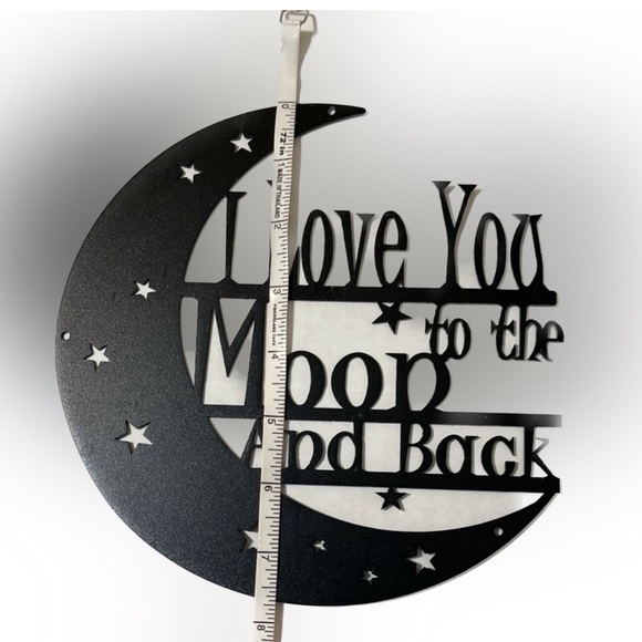I LOVE YOU TO THE MOON AND BACK ❤️ BLACK METAL SIGN - Picture 2 of 4